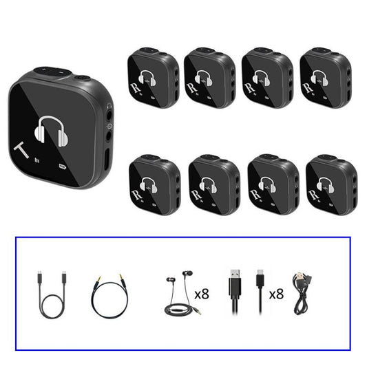5.8G Wireless In Ear Monitor System Dual-Earphone Monitoring, Spec: One To Eight - Microphone by buy2fix | Online Shopping UK | buy2fix