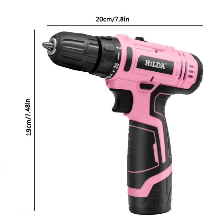 HILDA 12V Cordless Impact Drill Electrical Screwdriver, Plug: EU Plug - Drill & Drill Bits by HILDA | Online Shopping UK | buy2fix