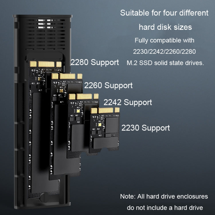 Blueendless 2810 General Dual Protocol Wiring 2-in-1 M.2 Mobile Hard Disk Case SSD External Solid Hard Drive Enclosure Box - HDD Enclosure by Blueendless | Online Shopping UK | buy2fix