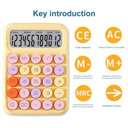 12-Bit Dopamine Flex Keyboard Calculator Candy Color Office Student Calculator(Lemon Yellow) - Calculator by buy2fix | Online Shopping UK | buy2fix