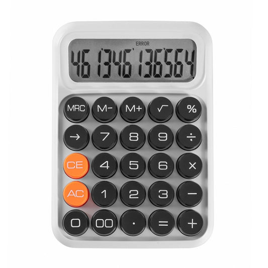 12-digit Mechanical Keyboard Calculator Office Student Exam Calculator Display(White Black) - Calculator by buy2fix | Online Shopping UK | buy2fix