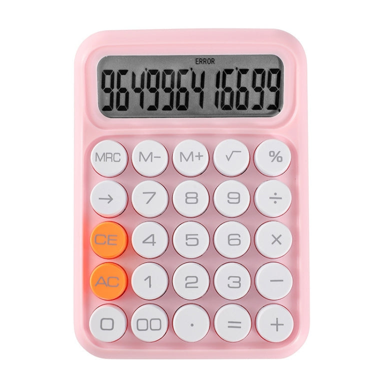 12-digit Mechanical Keyboard Calculator Office Student Exam Calculator Display(Pink) - Calculator by buy2fix | Online Shopping UK | buy2fix