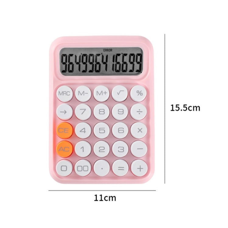 12-digit Mechanical Keyboard Calculator Office Student Exam Calculator Display(Pink) - Calculator by buy2fix | Online Shopping UK | buy2fix