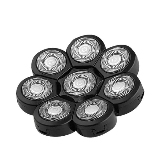 Universal Wet Dry Electric Shavers Replacement Blade Head, Spec:  8 Blades Head Black