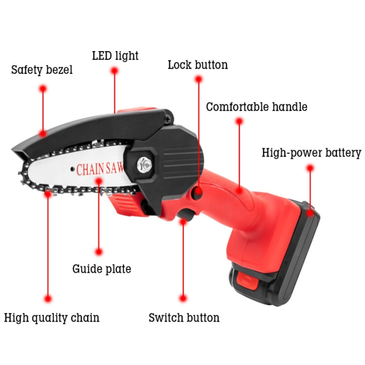 HILDA Rechargeable Cordless Mini Electrical Chain Saw Logging Tools Plastic Package, Model: US Plug With 1 Battery Black by HILDA