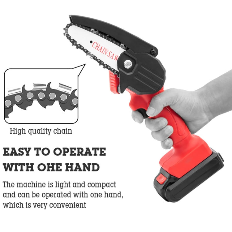HILDA Rechargeable Cordless Mini Electrical Chain Saw Logging Tools Plastic Package, Model: EU Plug With 1 Battery Black - Electric Saws & Accessories by HILDA | Online Shopping UK | buy2fix