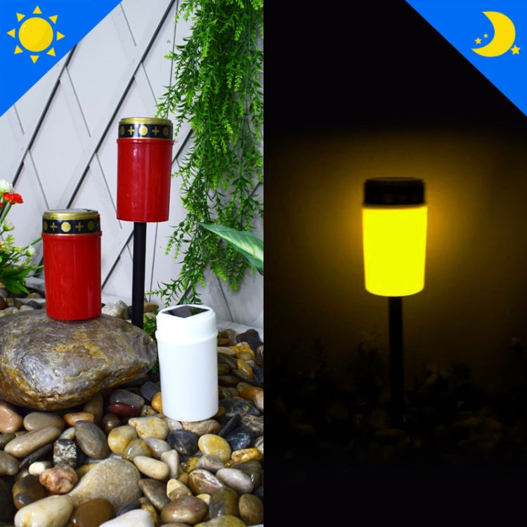 Solar Induction Graves Light Outdoor Waterproof LED Candle Light, Spec: Without Ground Nails Red - Solar Lights by buy2fix | Online Shopping UK | buy2fix