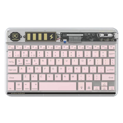 Transparent Lighting Bluetooth Keyboard 10 Inch Wireless Silent Keypad(Pink) - Universal Keyboard by buy2fix | Online Shopping UK | buy2fix