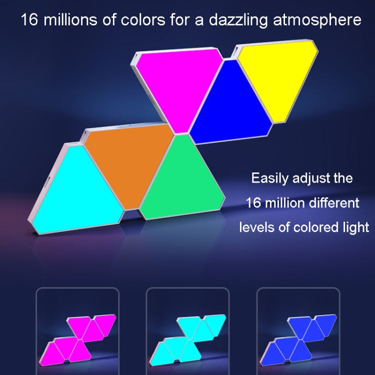 12pcs /Set Triangle Splicing Intelligent Sound Control Quantum Light Atmosphere Lighting With Remote Control, US Plug(Bluetooth Model) - Novelty Lighting by buy2fix | Online Shopping UK | buy2fix