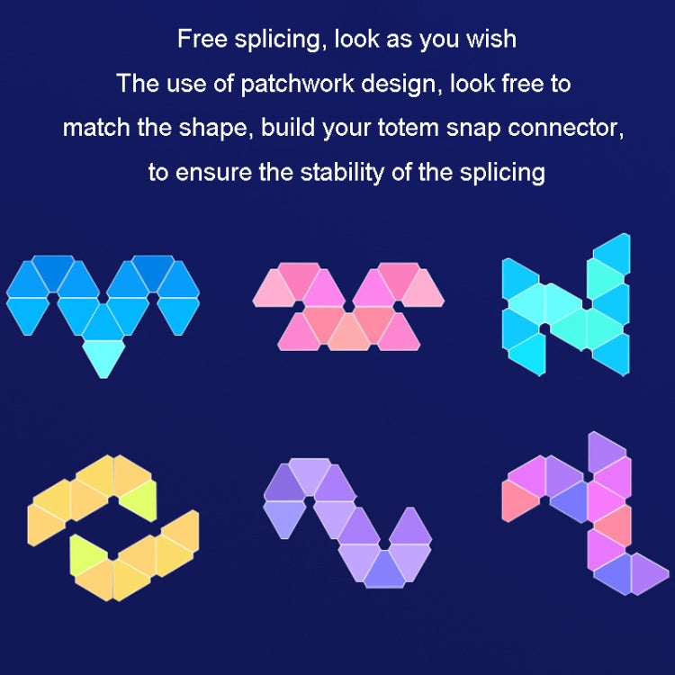 12pcs /Set Triangle Splicing Intelligent Sound Control Quantum Light Atmosphere Lighting With Remote Control, US Plug(WiFi Model) by buy2fix