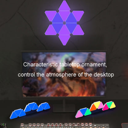 12pcs /Set Triangle Splicing Intelligent Sound Control Quantum Light Atmosphere Lighting With Remote Control, US Plug(WiFi Model) by buy2fix