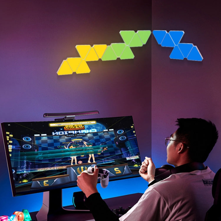 3pcs /Set Triangle Splicing Intelligent Sound Control Quantum Light Atmosphere Lighting With Remote Control, US Plug(Bluetooth Model) by buy2fix