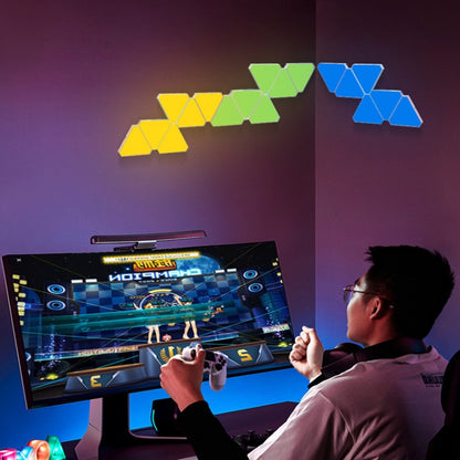 3pcs /Set Triangle Splicing Intelligent Sound Control Quantum Light Atmosphere Lighting With Remote Control, US Plug(Bluetooth Model) by buy2fix