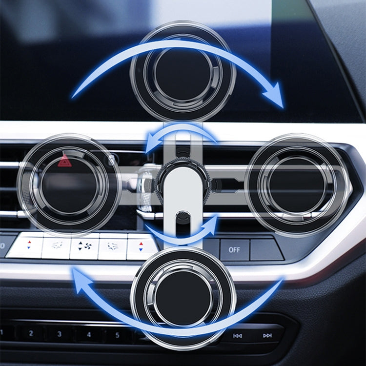 720 Degree Rotating Air Outlet Car Phone Holder Universal Magnetic Navigation Bracket(Gun-color) - Universal Car Holders by buy2fix | Online Shopping UK | buy2fix