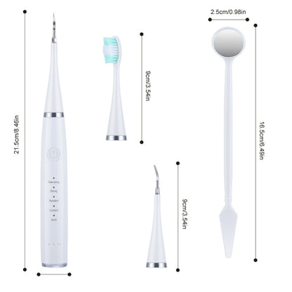 6 In 1 Electric Dental Scaler Calculus Removal Teeth Cleaning Set, Color: White Exclusive - Oral Irrigators by buy2fix | Online Shopping UK | buy2fix