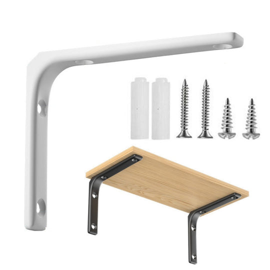 75x75mm Arc Triangle Bracket Stainless Steel I Type Support Holder With Screw(White)