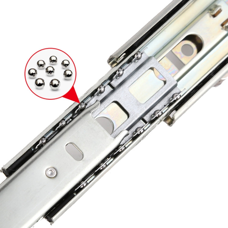 1 Pair 4 inch 10cm Thickened Three Sections Ball Slide Mute Drawer Track Rail by buy2fix