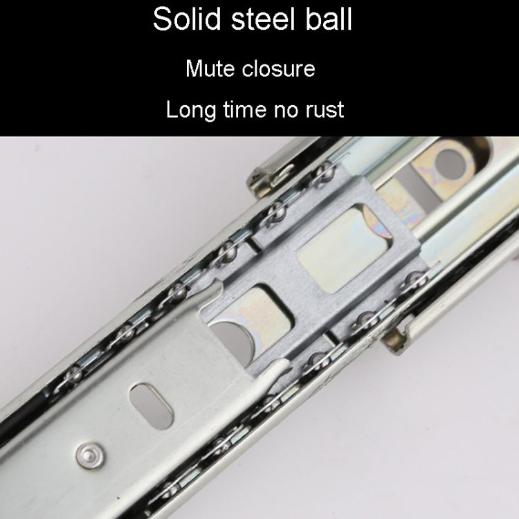 1 Pair 4 inch 10cm Thickened Three Sections Ball Slide Mute Drawer Track Rail by buy2fix