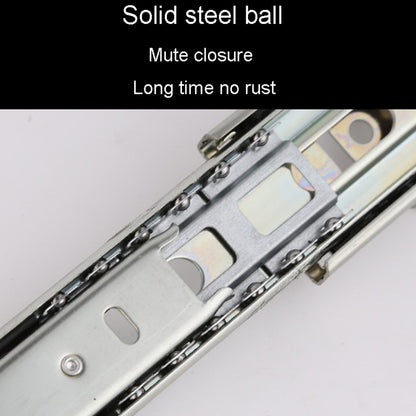 1 Pair 4 inch 10cm Thickened Three Sections Ball Slide Mute Drawer Track Rail by buy2fix