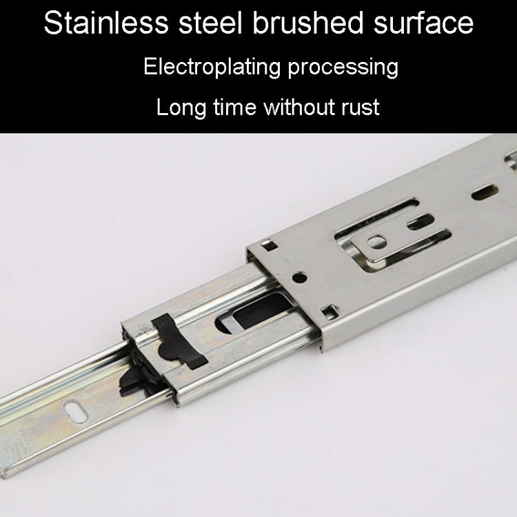 1 Pair 4 inch 10cm Thickened Three Sections Ball Slide Mute Drawer Track Rail by buy2fix