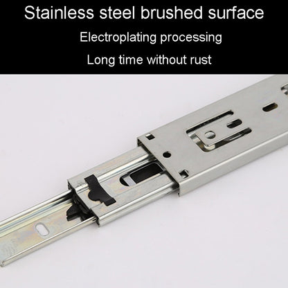 1 Pair 4 inch 10cm Thickened Three Sections Ball Slide Mute Drawer Track Rail by buy2fix