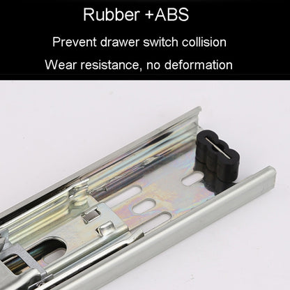 1 Pair 4 inch 10cm Thickened Three Sections Ball Slide Mute Drawer Track Rail by buy2fix