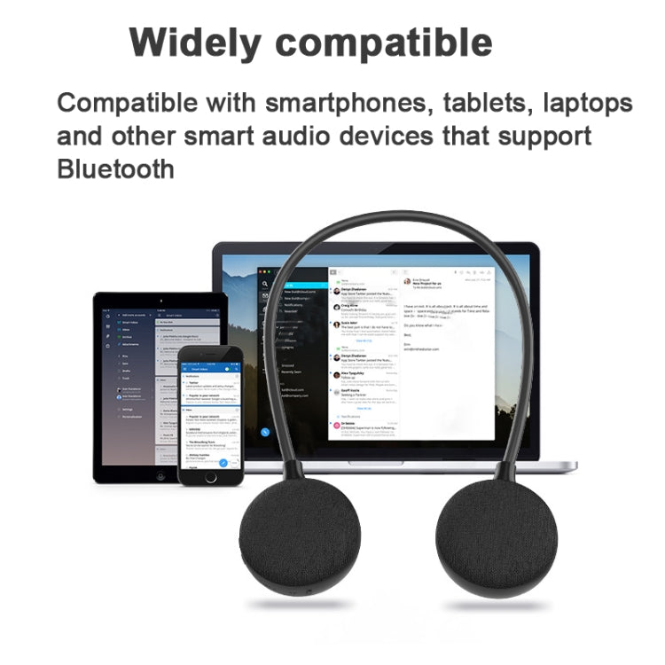 ROCKMIA  EBS-906 Neckband Bluetooth Speaker Waterproof Music Player Built-in Microphone(Grey) - Mini Speaker by ROCKMIA | Online Shopping UK | buy2fix