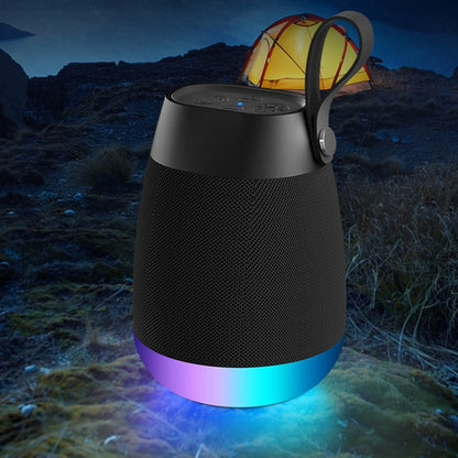 Bluetooth Wireless Fabric Speaker Cylindrical Waterproof Subwoofer With RGB Light(Black) - Desktop Speaker by buy2fix | Online Shopping UK | buy2fix