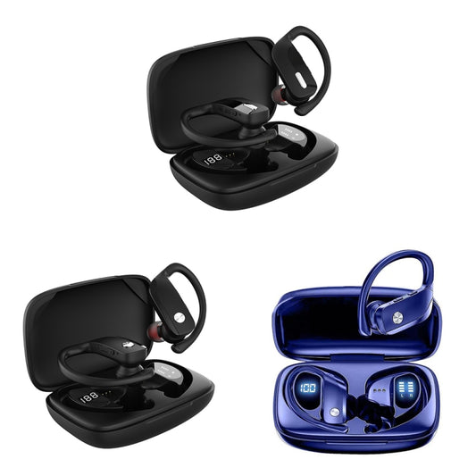 TWS Ear-mounted Noise Reduction LED Dual-battery Display Bluetooth Earphones(T16 Black) by buy2fix