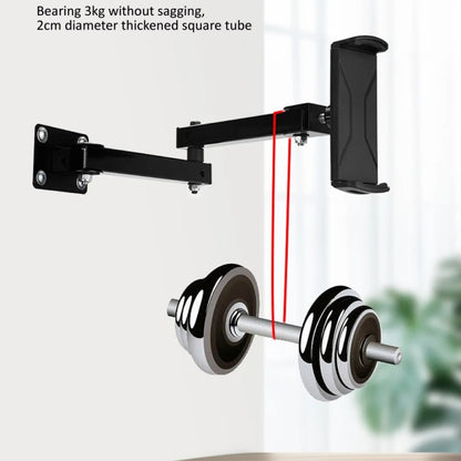 Wall Mount Tablet Cell Phone Stand Long Arm Stretchable Holder for 4-13 Inch Devices(3 Sections) - Shower & Wall Mounts by buy2fix | Online Shopping UK | buy2fix