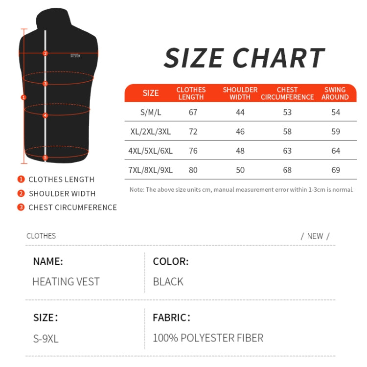 Heated Vest USB Charging Smart Heating Clothing 13 Zones Heating 3 Switch Control, Size: XL/2XL/3XL(Black) - Loose Coat by buy2fix | Online Shopping UK | buy2fix