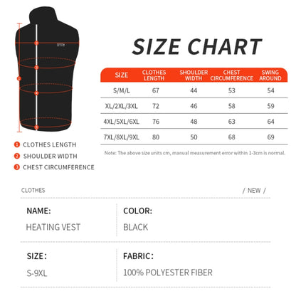 Heated Vest USB Charging Smart Heating Clothing 13 Zones Heating 3 Switch Control, Size: 4XL/5XL/6XL(Black) - Loose Coat by buy2fix | Online Shopping UK | buy2fix