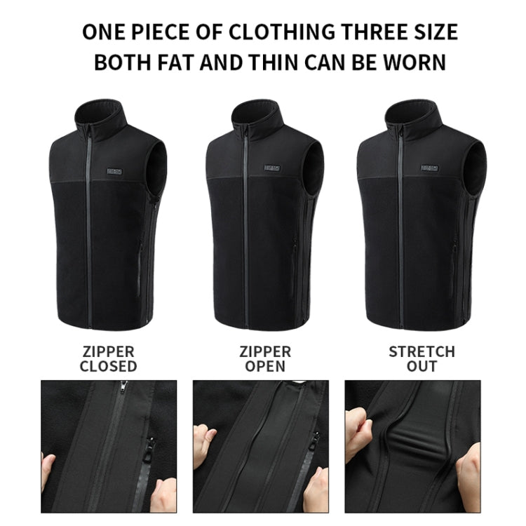 Heated Vest USB Charging Smart Heating Clothing 13 Zones Heating 3 Switch Control, Size: 4XL/5XL/6XL(Black) - Loose Coat by buy2fix | Online Shopping UK | buy2fix