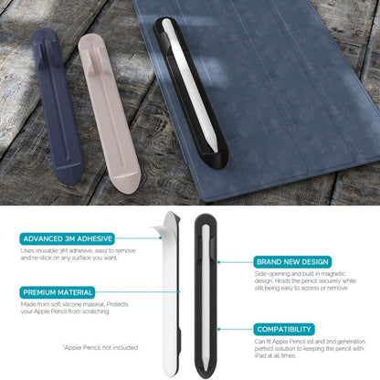 AhaStyle PT112 For Apple Pencil 1 / 2 Handwritten Pen Silicone Storage Groove Magnetic Silicone Pen Holder(Black) - Pencil Accessories by AhaStyle | Online Shopping UK | buy2fix