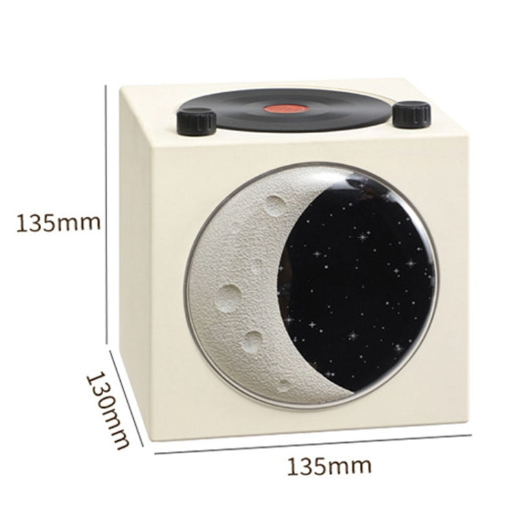Moon Starry Sky Atmosphere Light Bluetooth Speaker Vinyl Record Audio(White) - Desktop Speaker by buy2fix | Online Shopping UK | buy2fix