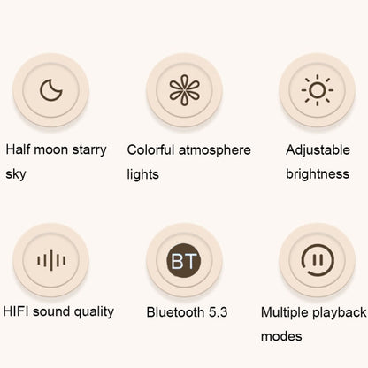 Moon Starry Sky Atmosphere Light Bluetooth Speaker Vinyl Record Audio(Black) - Desktop Speaker by buy2fix | Online Shopping UK | buy2fix