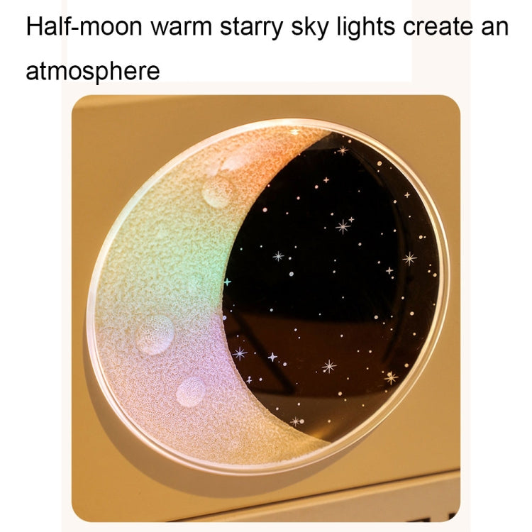 Moon Starry Sky Atmosphere Light Bluetooth Speaker Vinyl Record Audio(White) - Desktop Speaker by buy2fix | Online Shopping UK | buy2fix
