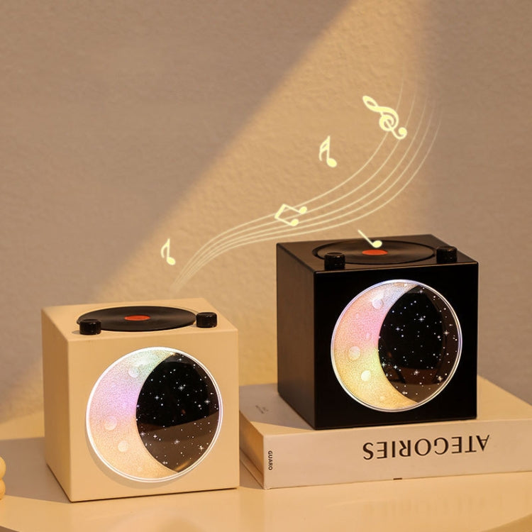 Moon Starry Sky Atmosphere Light Bluetooth Speaker Vinyl Record Audio(Black) - Desktop Speaker by buy2fix | Online Shopping UK | buy2fix
