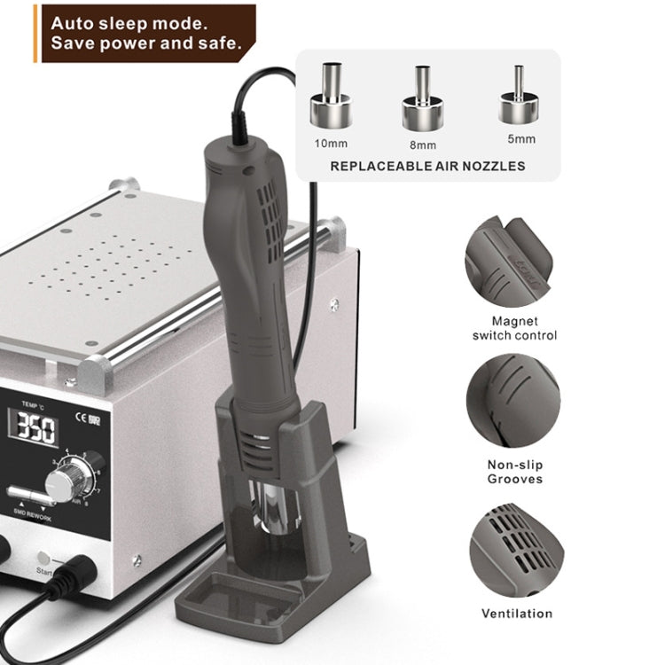 Baku BA-909D+ 750W 3 in 1 Hot Air Soldering Station Screen Remover for Mobile Phone US Plug 110V - Soldering Iron Set by Baku | Online Shopping UK | buy2fix