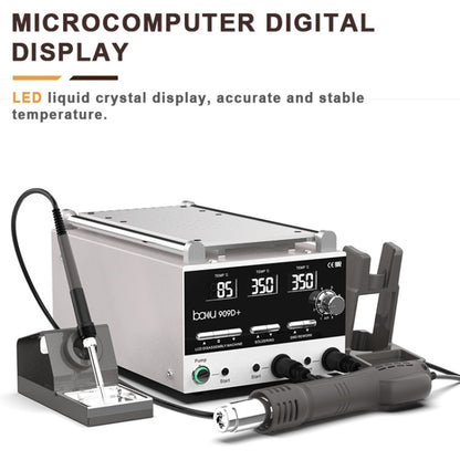 Baku BA-909D+ 750W 3 in 1 Hot Air Soldering Station Screen Remover for Mobile Phone US Plug 110V - Soldering Iron Set by Baku | Online Shopping UK | buy2fix