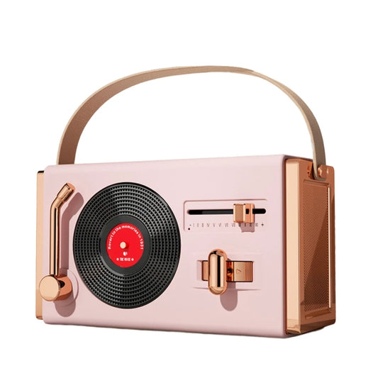 C220 Multifunctional Vinyl Record Player Speaker Portable Handheld Mini Retro Audio, Color: Cherry Pink - Mini Speaker by buy2fix | Online Shopping UK | buy2fix