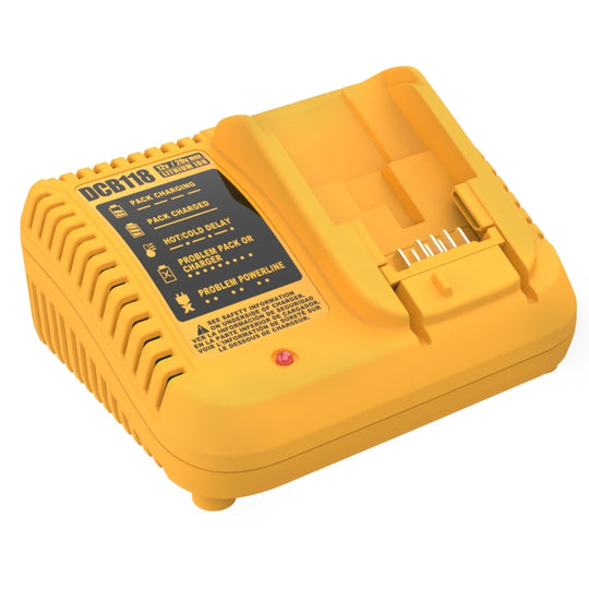 DCB118 For Dewalt 12V-20V Electric Tool Battery Charger, Plug: UK (Yellow)
