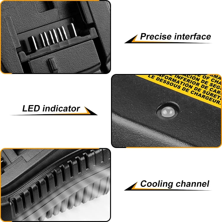 DCB118 For Dewalt 12V-20V Electric Tool Battery Charger, Plug: UK (Yellow) - Electric Saws & Accessories by buy2fix | Online Shopping UK | buy2fix