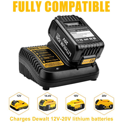 DCB118 For Dewalt 12V-20V Electric Tool Battery Charger, Plug: UK (Yellow) - Electric Saws & Accessories by buy2fix | Online Shopping UK | buy2fix