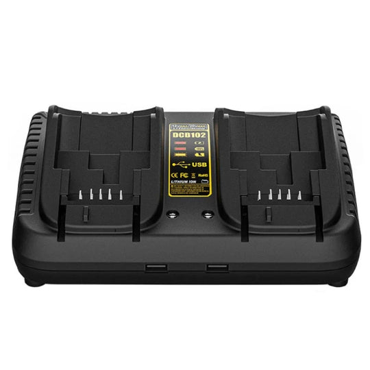 DCB102 For DeWalt 10.8V-20V Lithium Battery Dual Charger, Plug: UK