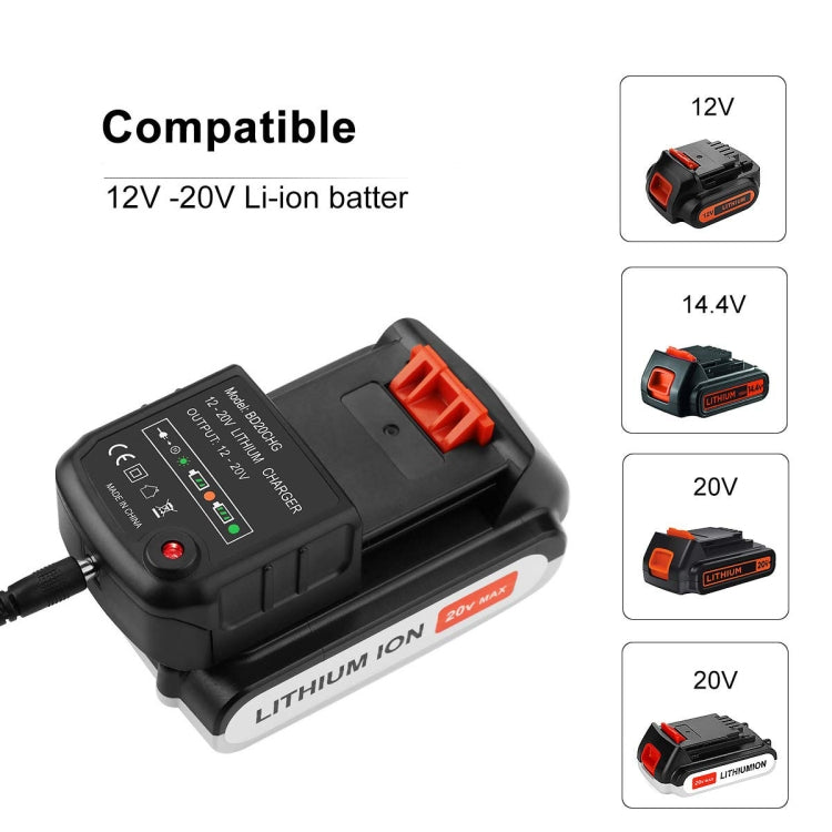 BD20CHG For Battery 20V Lithium Battery Charger Electric Tool Accessories, Plug: US - Electric Saws & Accessories by buy2fix | Online Shopping UK | buy2fix