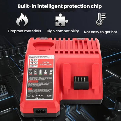 M12-18C For Milwaukee 18V Power Tools Battery Charger, Plug: EU by buy2fix