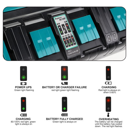 4 Ports 14.4-18V Lithium-Ion Charger DC18SF For Makita BL1430 / BL1820 / BL1830 / BL1850, Model: UK - Electric Saws & Accessories by buy2fix | Online Shopping UK | buy2fix