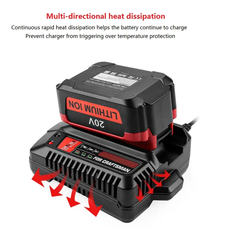 For Craftsman CMCB202 / CMCB204 / CMCB209 Electric Tool 20V Lithium Battery Charger, Plug: UK - Electric Saws & Accessories by buy2fix | Online Shopping UK | buy2fix