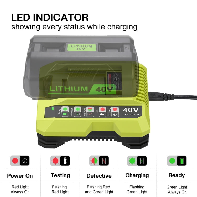 36-40V Tool Cutting Machine Battery Charger, For RYOBI PO401 / PO403 / PO400, Plug: EU - Lawn Mower, Saws & Accessories by buy2fix | Online Shopping UK | buy2fix